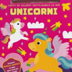 Unicorni. Carte de colorat cu apa