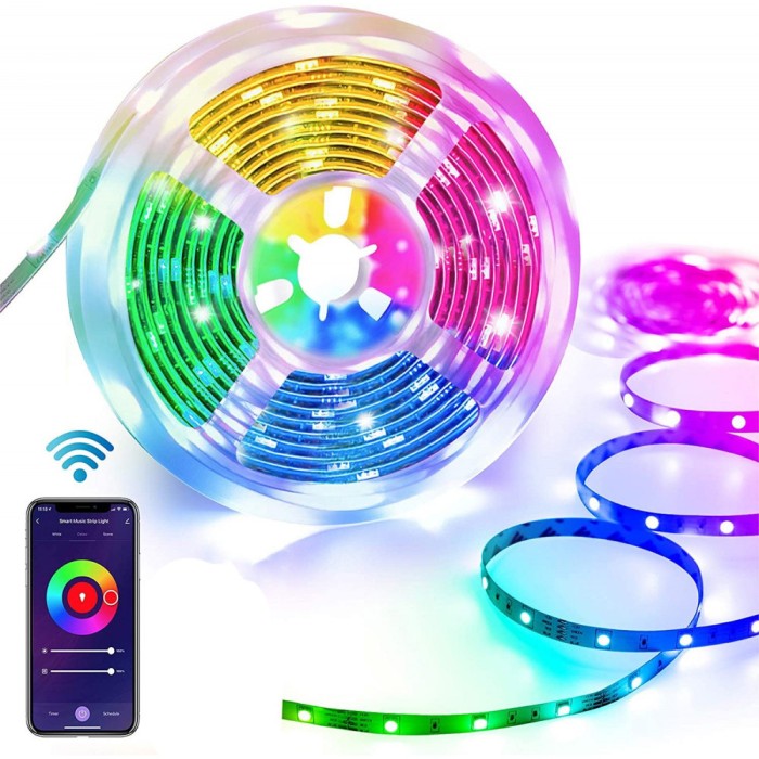 Banda LED RGB, controlabila prin aplicatie, 5 m