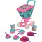 Carucior cumparaturi Ucar Toys cu capac, 17 piese bucatarie, 47 cm