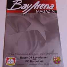 Program meci fotbal BAYER 04 LEVERKUSEN-FC BARCELONA(Champions League 2002)