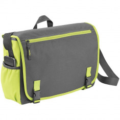 Geanta de Postas/Laptop, Everestus, PH, 15.6 inch, 600D poliester, gri, verde, saculet de calatorie si eticheta bagaj incluse foto