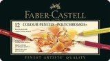 Creioane Colorate Polychromos 12 Culori Cutie Metal Faber-Castell, Faber Castell