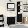 VidaXL Set de mobilier pentru baie 3 pcs Negru 33 x 33 x 185.5 cm 3334362