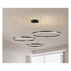 LUSTRA LED CULOARE MARO INCHIS 3CECURI 80CM+60CM+40CM CU TELECOMANDA WIFI 2.4G