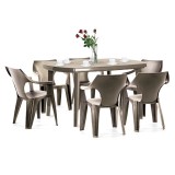 Cumpara ieftin Set de mobilier de grădină Elte 6+1 &icirc;n culoarea cappuccino