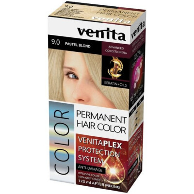 Vopsea de par permanenta, Venita Plex, 125 ml, Nr 9.0, Blond Pastel foto