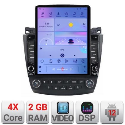 Navigatie Honda Accord 2004-2008 K-accord ecran tip TESLA 9.7&quot; cu Android Radio Bluetooth Internet GPS WIFI 2+32 DSP Q CarStore Technology