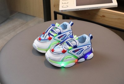 Adidasi multicolori cu luminite pentru baietei (Marime Disponibila: Marimea 21) foto