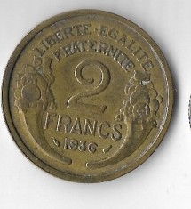 Moneda 2 francs 1936 - Franta foto