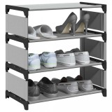 VidaXL Suport pantofi 4 niveluri gri 54x28x55 cm țesătură nețesă