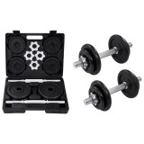 Set de gantere, 15 piese, 20 kg, fontă