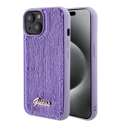 Guess - Sequin Script Metal (GUHCP15SPSFDGSU) - iPhone 15 - Purple foto