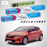 Ștergătoare Renault Clio V Hatchback 2019-prezent | Set Față și Spate Flat Premium &ndash; TeamCar&reg;