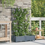 VidaXL Jardiniere pentru grădină cu sistem de irigație 2 piese Gri deschis