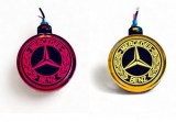 Lampa Oglinda Pablo LOGO FR0333 Mercedes, LED Neon, 12-24V, Galben-Rosu, Laterala, Stanga/Dreapta, Diametru 10cm