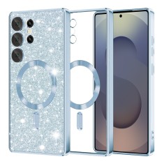 Husa premium Samsung Galaxy S25 Ultra Techsuit Luxury Glitter MagSafe, bleu