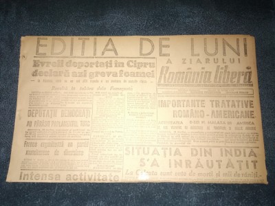 ZIAR ROMANIA LIBERA EDITIA DE LUNI 4 SEPTEMBRIE 1946 foto