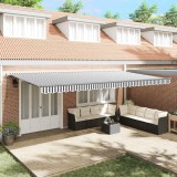 vidaXL Copertină retractabilă manual, antracit/alb, 600x300 cm 3310243