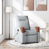 VidaXL Fotoliu de masaj rabatabil, gri deschis, textil