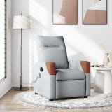 vidaXL Fotoliu de masaj rabatabil, gri deschis, textil