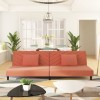 Canapea Extensibila 2 Locuri vidaXL Roz Catifea, Functie Pat, 2 Perne Decorative 200x84.5x69 cm