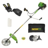 Motocoasa pe benzina PartnerPro DX52E 5.5 CP, 52cc, 2T &ndash; set complet cu 3 discuri + ham dublu