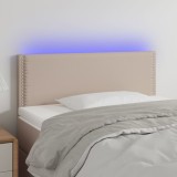 VidaXL Tăblie de pat cu LED cappuccino 100x5x78/88 cm piele ecologică