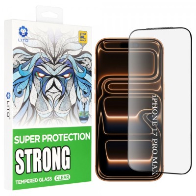 Folie de protectie Ecran Lito D+ Max Strong pentru Apple iPhone 17 Pro Max, Sticla Securizata, Full Glue, Neagra foto