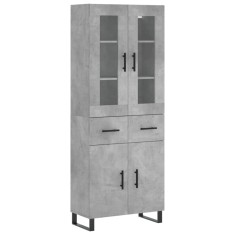 Dulap inalt, gri beton, 69,5x34x180, lemn compozit