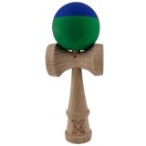 Jucarie Kendama X Originala Profesionala Flippy, din lemn, Rubber Grip, 18 cm, albastru verde