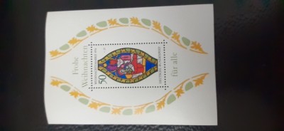 Germania-Craciun 1976,figuri religie,arta,vitralii- colita,nestampilata-MNH (W1) foto