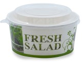 Set 50 Boluri pentru salata din carton, cu capac, Capacitate 1100 ML, Model Fresh, meniu fast food la pachet