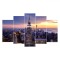 Tablou Canvas, Empire State Building, 100x60cm, Set 5 Bucăți, Multicolor