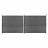 Cumpara ieftin Set panouri gard, 353x146 cm, negru, WPC