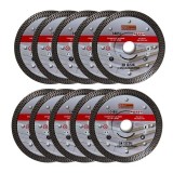 Set 10 discuri diamantate turbo subtire, ceramica, taiere umeda si uscata, 125 mm/22.23 mm, Richmann Exclusive GartenVIP DiyLine