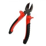 Clește Metalic, Model Cu Tăiș Lateral, M&acirc;nere PVC, 15 cm, Negru/Roșu