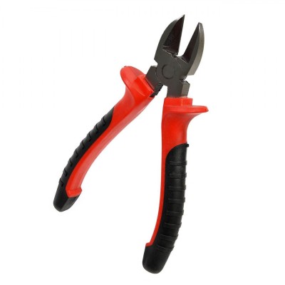 Clește Metalic, Model Cu Tăiș Lateral, M&amp;acirc;nere PVC, 15 cm, Negru/Roșu foto