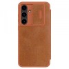 Husa pentru Samsung Galaxy S24 FE S721, Nillkin, Qin Pro, Maro
