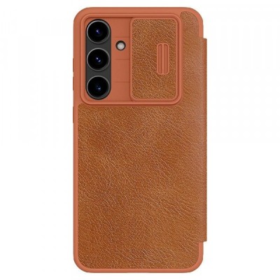 Husa pentru Samsung Galaxy S24 FE S721, Nillkin, Qin Pro, Maro foto