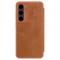 Husa pentru Samsung Galaxy S24 FE S721, Nillkin, Qin Pro, Maro