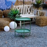 Masuta tava Sandefjord din otel verde, 57,5x46x46 cm, [en.casa]