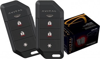 AVITAL 3103L Sistem de alarmă auto unidirecțional fără cheie, două telecomenzi cu 3 butoane foto