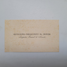 rara carte de vizita General Gheorghe Manu (1833-1911), Prim Ministru!
