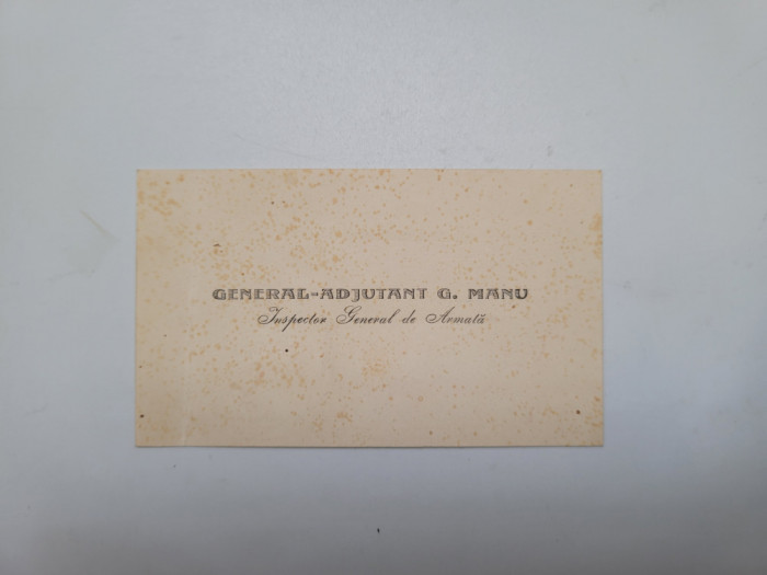 rara carte de vizita General Gheorghe Manu (1833-1911), Prim Ministru!