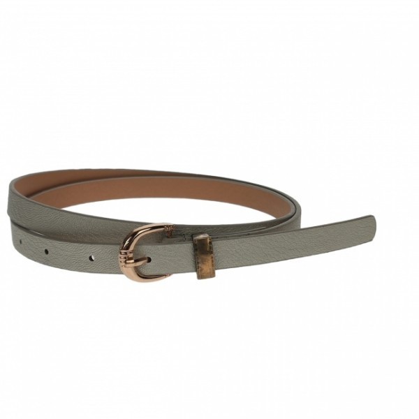 Curea dama, casual-eleganta, din piele ecologica, latime 1.3 cm, Gri - CKD012