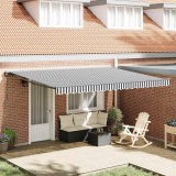 Cumpara ieftin Cortina Retractabilă Manual Antracit și Alb 450x300 cm țesătură