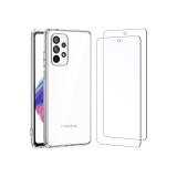 Carcasă pentru Samsung Galaxy A53 5G - gel TPU din silicon ultra transparent și 2 &times; ecran din sticlă