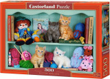 Puzzle 500 piese Kitten Shelves, castorland