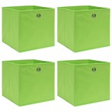 VidaXL Cutii de depozitare, 4 buc., verde, 32x32x32 cm, textil