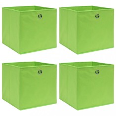 vidaXL Cutii de depozitare, 4 buc., verde, 32x32x32 cm, textil